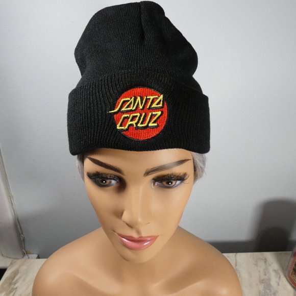 New Black knit beanie cap with Santa Cruz logo - Picture 2 of 8